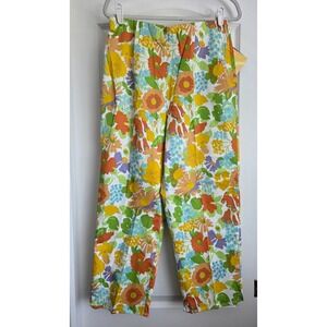 Bob Mackie Wearable Art‎ Vintage Wide Leg Floral Print Pants Womens Sz Large